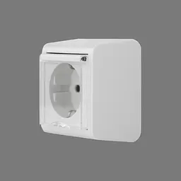 Розетка Ovivo Electric Nivo, одинарна з заземленням, з кришкою, та шторками, накладна, біла - мініатюра 4