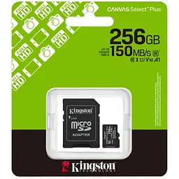 Карта пам'яті Kingston MicroSDXC 256GB Canvas Select Plus Gen3 class 10 + adapter SD (SDCS3/256GB) - мініатюра 3