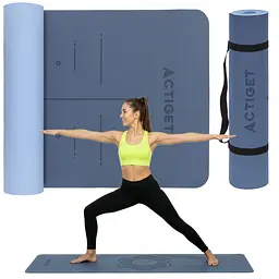 Килимок спортивний Actiget TPE 183 x 61 x 0.6 см для йоги та фітнесу ACT0021 Blue/Sky Blue - мініатюра 2