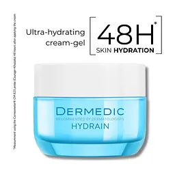Крем для обличчя Dermedic Hydrain 3 Hialuro Ультра зволожувальний крем-гель 50 мл (5901643172718) - мініатюра 3