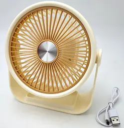 Настільний акумуляторний вентилятор UKC Portable Fan ZB124A 6376 14 см Жовтий (hub_nhk458) - мініатюра 5