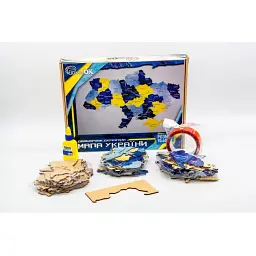 Дерев'яний пазл PuzzleOK Мапа України  60х90 см синьо-жовтий Арт-60906  - мініатюра 2