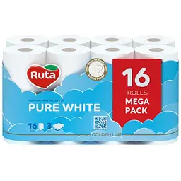 Туалетний папір Ruta Pure White 3 шари 16 рулонів (4820023748538)