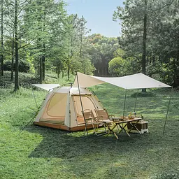 Намет тримісний із тентом для кемпінгу Naturehike Ango Picnic (CNK2450WS021) коричневий - мініатюра 4