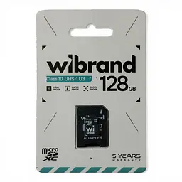 Карта пам'яті microSDXC (UHS-1 U3) Wibrand 128Gb class 10 (adapter SD)