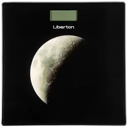 Ваги підлогові Liberton LBS-0801, Black, LCD-дисплей, максимальна вага 180кг, точність вимірювання 50г, матеріал поверхні ударостійке скло, індикатор заряду, індикатор перевантаження, живлення 2*AAA 1,5V (у комплекті) - мініатюра 1