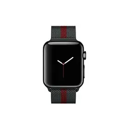 Ремінець Creasted для годинника Milanese loop steel bracelet Apple watch, 38 40 мм Black red - мініатюра 3
