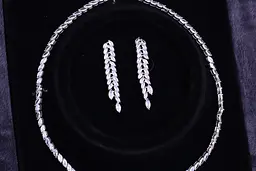 Комплект Кольє і сережки Xuping Jewelry Дебора сріблястий - мініатюра 7