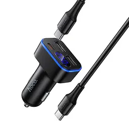 АЗП Hoco Z63A Barry PD42W+QC3.0 (2USB-A/1C) + кабель Type-C to Type-C Black - мініатюра 5