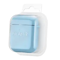 Чохол Silicone Case 2,5mm with microfiber for AirPods 1/2 Glacier Blue - мініатюра 2