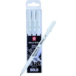 Набір гелевих ручок Sakura Basic 10 Fine Bold 3шт Білі