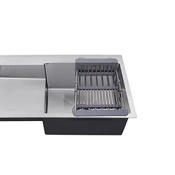 Кухонна мийка Kroner KRP Gebürstet - 7848LHM (3,0/1,0 мм) CV030021, Нержавіюча сталь - мініатюра 6