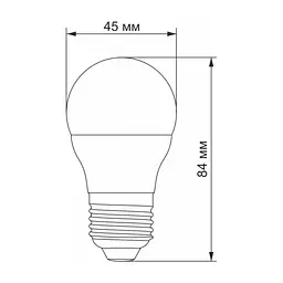 Лампочка Videx G45e 7W E27 4100K 220V (VL-G45e-07274) - мініатюра 3