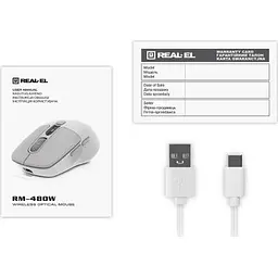 Комп'ютерна мишка Real-El RM-480W Wireless/Bluetooth White (EL123200050) - мініатюра 6