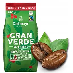 Кава зернова Dallmayr Gran Verde Cafe creme 100 % Bio Organic 750 г