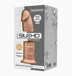 Фалоімітатор SilexD Henry Flesh (MODEL 2 size 7.5in), двошаровий, силікон + Silexpan, діаметр 4,8 см - мініатюра 2
