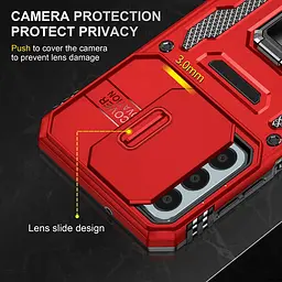 Ударостійкий чохол Camshield Army Ring для Samsung Galaxy A14 4G/5G Червоний / Red - мініатюра 5