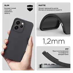 Чехол-накладка для смартфона OPPO Reno15 Pro 5G, противоударный, силиконовый, термополиуретановый (ТПУ), с защитой камеры и корпуса, черный, защита всего корпуса, ArmorStandart (ARM89919) - мініатюра 3