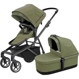 Дитяча коляска Thule Sleek Soft Green on Black з люлькою 11000030 (TH 11000030)