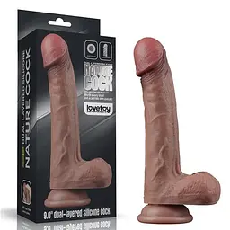 Реалістичний фалоімітатор LoveToy Dual-Layered Silicone Cock #1, 22.5 см - мініатюра 7