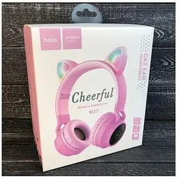 Навушники Hoco W27 CAT EAR Wireless headphones рожеві 6931474718464 - мініатюра 2