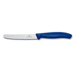 Кухонний ніж Victorinox SwissClassic для овочів 11 см, хвилясте лезо, синій (6.7832)