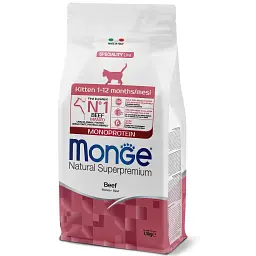 Сухий корм Monge Cat Monoprotein Kitten з яловичиною для котят 400 гр