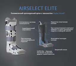 Пневматический ортопедический сапог с регулировкой давления Airselect Elite DJO Global Размер L (01EP-L-746) - миниатюра 2