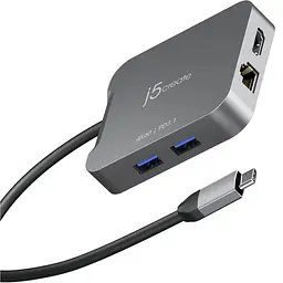 Багатопортовий мультиадаптер J5create JCD3191-N, USB Type-C 5-в-1 билий