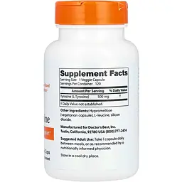 Тирозин Doctor's Best L-Tyrosine 500 мг 120 капсул - мініатюра 2
