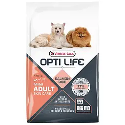 Сухий суперпреміум корм Opti Life Adult Skin Care Mini Опті Лайф для собак міні порід, Лосось 7.5 кг (311493)