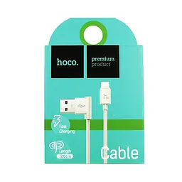 Кабель Hoco UPM10 L shape changing cable for Micro USB White - мініатюра 2