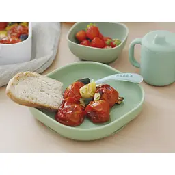 Силіконова тарілка на присосці Beaba Silicone Suction Plate, зелена (913551) - мініатюра 5