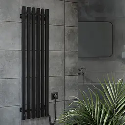 Електрична рушникосушка Navin Levante 330x1200 Sensor права, чорний муар 10-012033-4860, Чорний матовий, Праве, Електронний - мініатюра 4