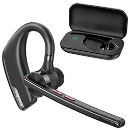 Bluetooth гарнітура New Bee M51 Black з шумоподавленням для роботи та спілкування з подвійним мікрофоном - мініатюра 2