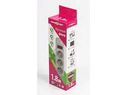 Подовжувач Maxxter SPM3-G-6G 1.8 м 3 розетки White - мініатюра 2