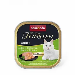 Вологий корм для кішок Animonda Vom Feinsten Adult Turkey, Chicken breast + Herbs з індичкою, курячою грудкою та травами 100 г (арт.AM-83265)