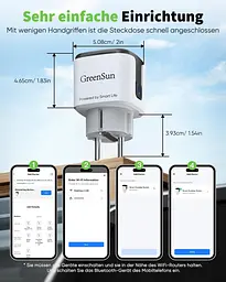 GreenSun WiFi розетка-лічильник електроенергії 16A 2.4G (Smart Life), чорна - мініатюра 2