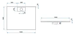 Душовий піддон Rea Bazalt 80x100 long white REA-K3320, Білий - мініатюра 6