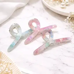 Іридцентні бантики крабіки Rainbow Pearl Bow 12 шт. - мініатюра 5