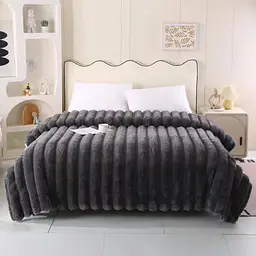 Плед Dushka Home Шиншилла в полоску 21771 200х230 см темно-серый