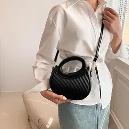 Стильна асиметрична сумочка з екошкіри Lilly P2-88148A чорна - мініатюра 5