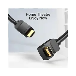 Кабель мультимедійний HDMI M to HDMI M 3.0m 4K60Hz 90° corner black Vention (AAQBI) - мініатюра 2