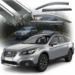 Дефлектори вікон вітровики Benke для Subaru Outback 2015- Хром Молдинг Із Нержавіючої Сталі 3D (BSROB1523-W/S) - мініатюра 6