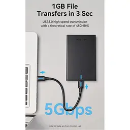 Кишеня зовнішня Vention 2.5" HDD/SSD USB 3.0 Micro-B Black (KPAB0) - мініатюра 3