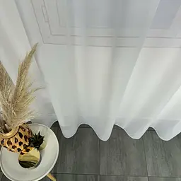 Турецький тюль креп з люрексом білий 400х270, тасьма ALBO pbe0052341 - мініатюра 7
