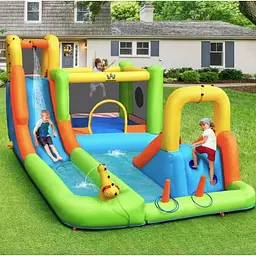 Надувний водний дитячий центр Costway Park Bounce House з гіркою (без вентилятора) - мініатюра 6