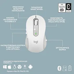 Комплект (Клавіатура та Миша) Logitech MK950 Wireless (920-012491) Off-White - мініатюра 12