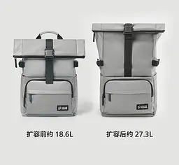 Рюкзак Xiaomi90 Points Urban Roll Top Backpack 18,6 27,3L Black - мініатюра 4
