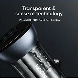 Адаптер автомобільний JOYROOM Dual ports transparent car charger C-A42 1USB/1Type-C, 38W/3A, PD/QC - мініатюра 4